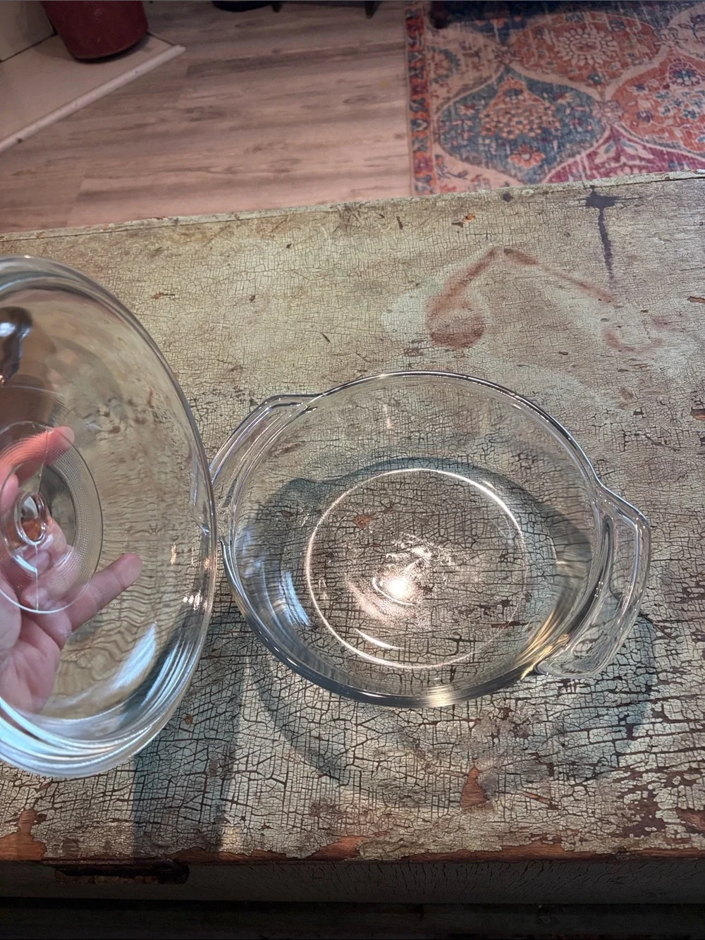 Anchor Hocking 1.5 Qt Clear Glass Covered Round Casserole Dish 8.25”